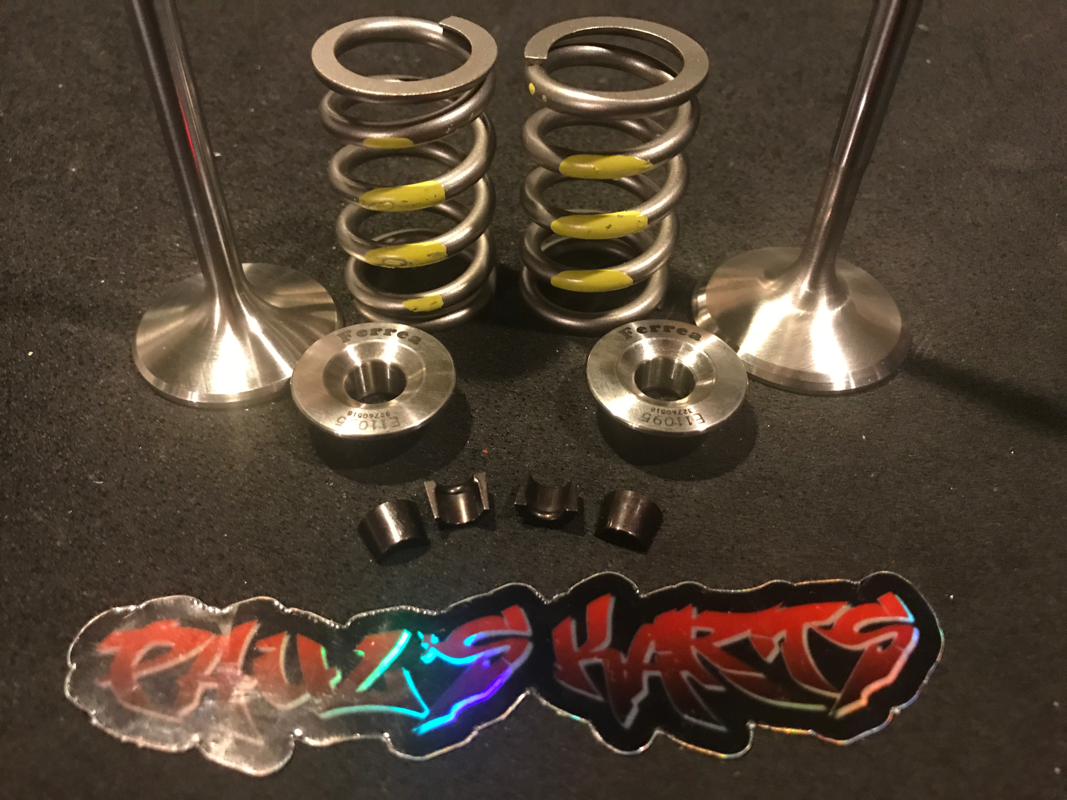 Ferrea valve train, complete, 43 / 34 mm valves, stainless steel, 6 mm